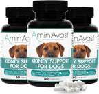 AminAvast Kidney Support - Suplemento para apoyo renal en perros (1000 mg, Pack de 3, 60 cápsulas)