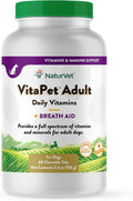 NaturVet VitaPet Adult Daily Vitamins for Dogs With Breath Aid – 60 Comprimidos Masticables