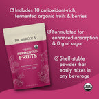 Dr. Mercola Organic Fermented Fruits - Apoya la Salud Digestiva y Celular - Certificado Orgánico - No Transgénico - Sin Soja - Sin Gluten - 9.5 oz (270 g) - 90 Servicios