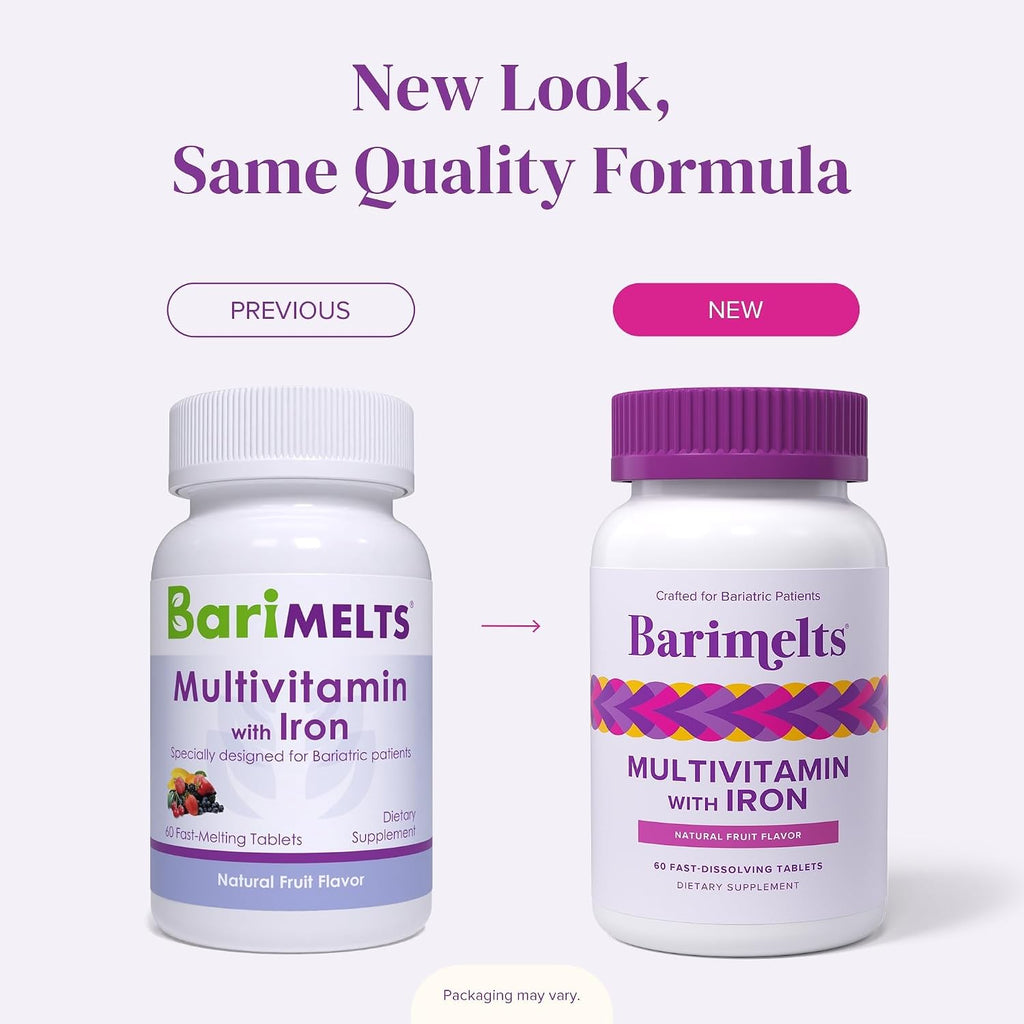 BariMelts Multivitamínico Bariátrico con Hierro, 60 Comprimidos