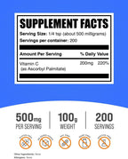 BulkSupplements Ascorbyl Palmitate Powder - Ester Vitamin C, 500mg per Serving, 100g