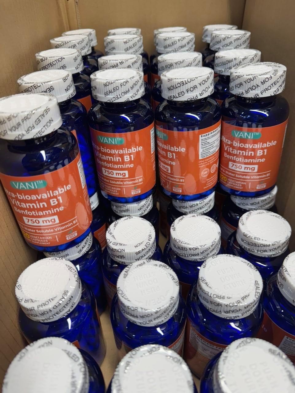 VANI Benfotiamina 750 mg con B1, Vitamina B1 Liposoluble e Hidrosoluble – 120 Cápsulas
