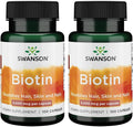 Swanson Biotin 5,000 mcg - 100 Cápsulas (Pack de 2)