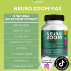 Neuro Zoom Max Extra Strength - Apoyo Cerebral con Ingredientes Herbales, 60 Cápsulas (2)