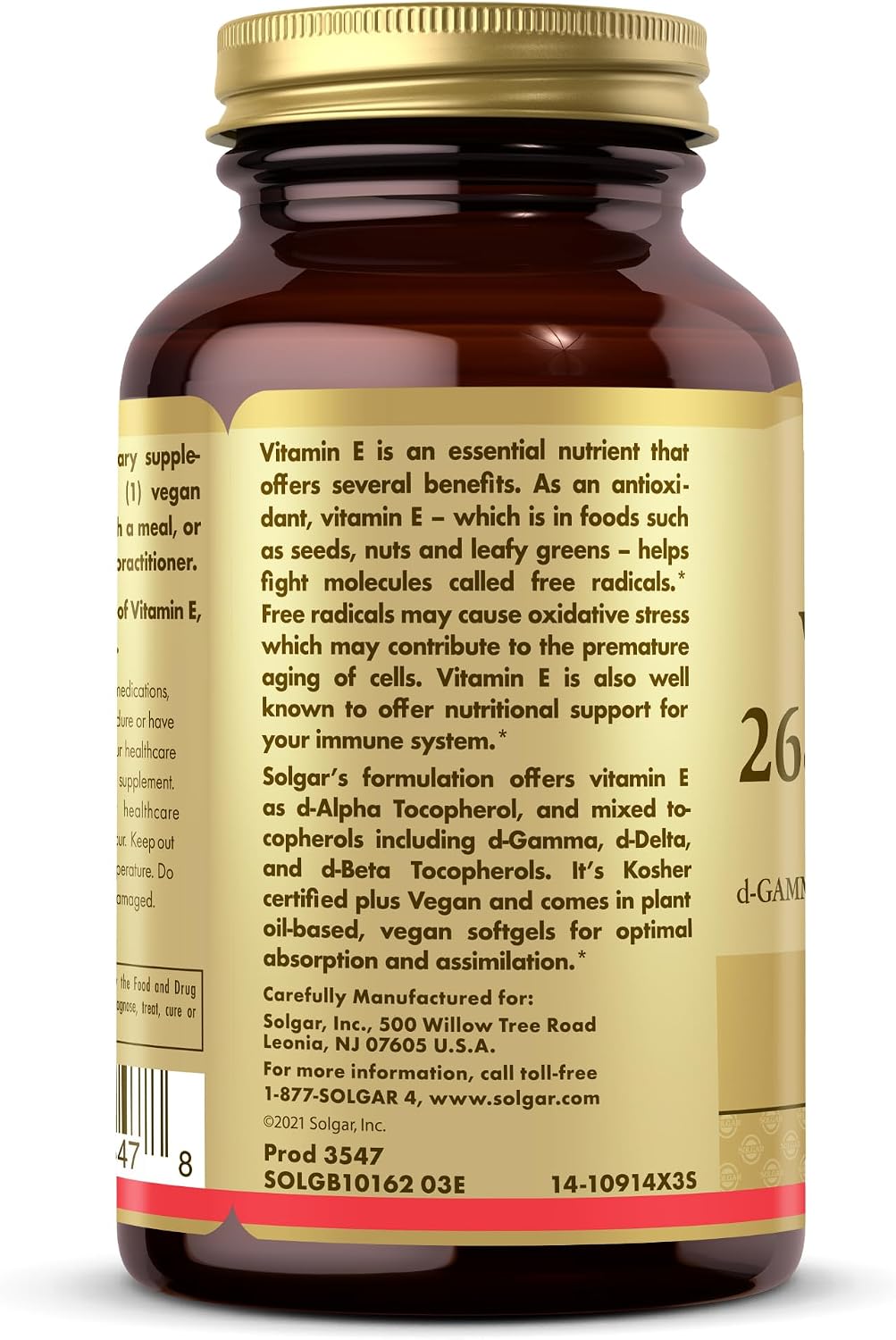 Solgar Vitamin E 268 mg (400 IU) - 100 Vegan Softgels - Natural Source - Non-GMO, Gluten-Free - 100 Servings