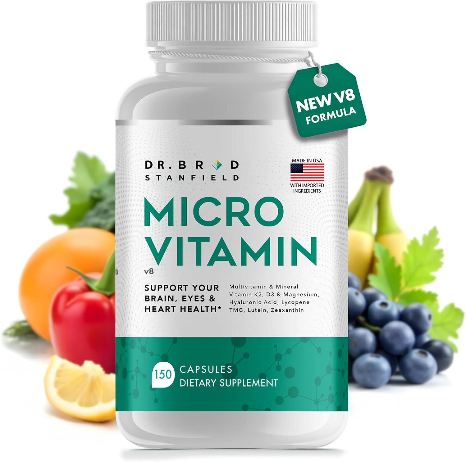 Dr Brad MicroVitamin | Multivitamínico metilado + luteína/zeaxantina + D3/K2