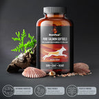 Wild Alaskan Salmon Oil for Dogs and Cats | Omega 3 Fish Oil Soft Gel Capsules | Skin and Coat, Joint and Heart Support | 1000mg EPA DHA | 120 Count