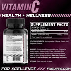 FXSUPPS Vitamina C 1000 mg (100 Cápsulas) - Suplemento Vegano de Vitamina C para Adultos