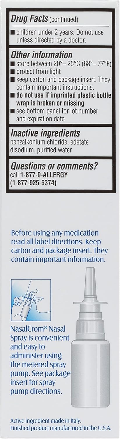 NasalCrom Spray Nasal Antialérgico, 200 Pulverizaciones, 2 Pack