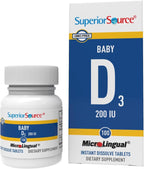 Superior Source Vitamina D3 Bebé - 100 tabletas MicroLingual de disolución instantánea