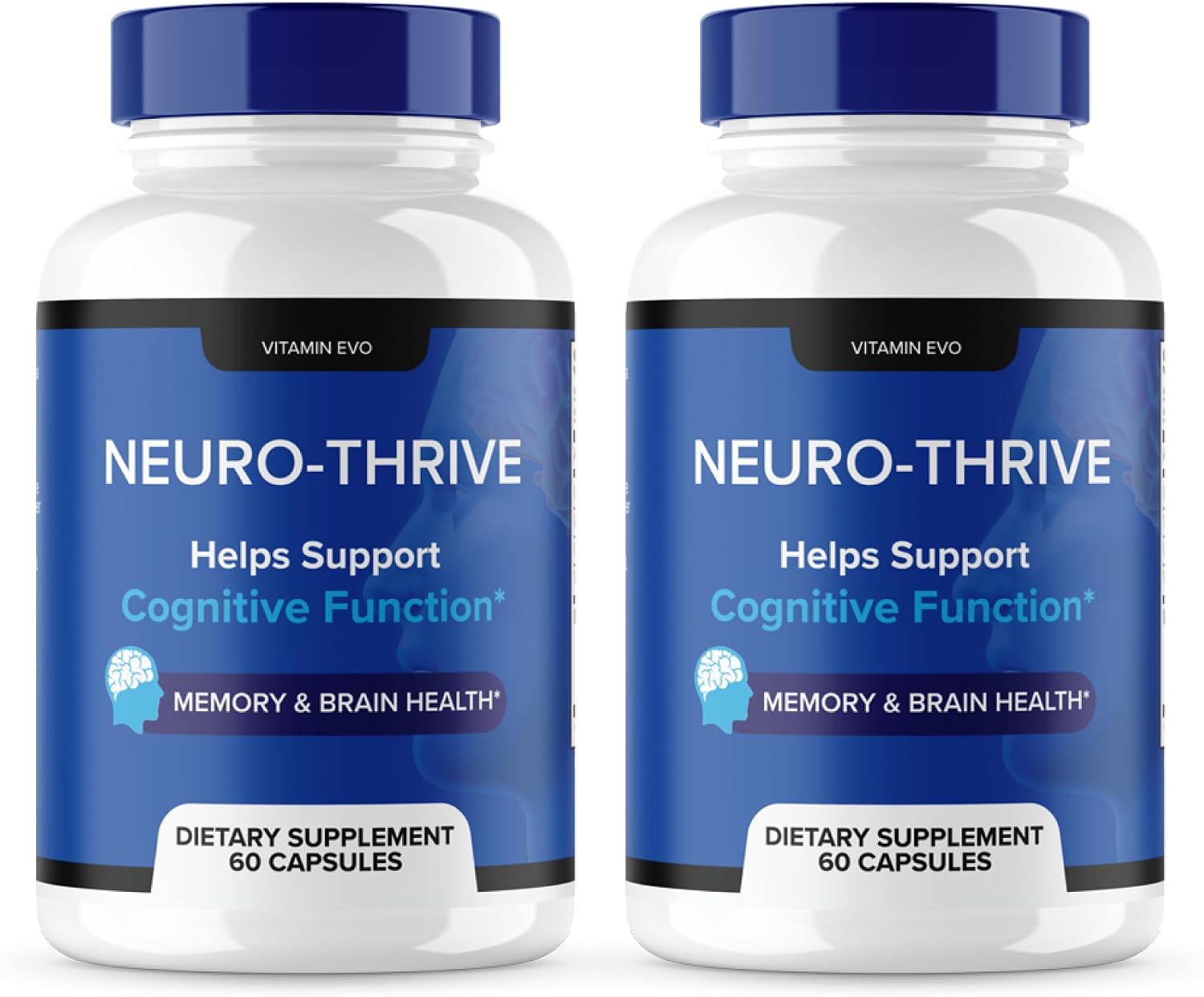 Neuro Thrive Complemento para la Memoria y Función Cognitiva con PQQ (2 Paquetes, 120 Cápsulas)
