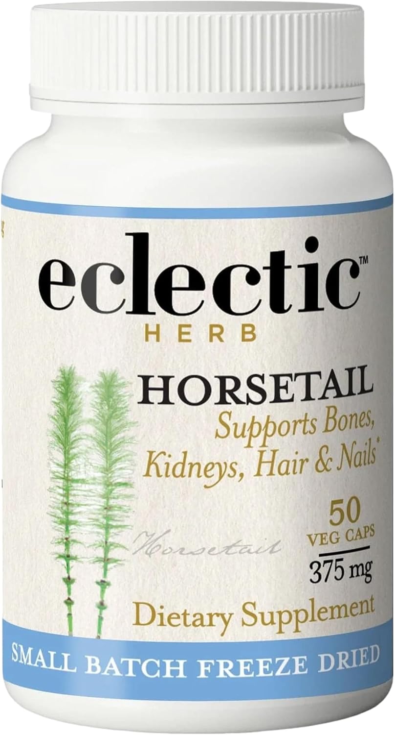 Eclectic Herb – Cápsulas de Cola de Caballo | Apoyo Mineral y Nutricional | 90 Cápsulas, 375 mg