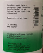 Fórmulas originales de Christopher para una digestión relajante - 180 cápsulas vegetales