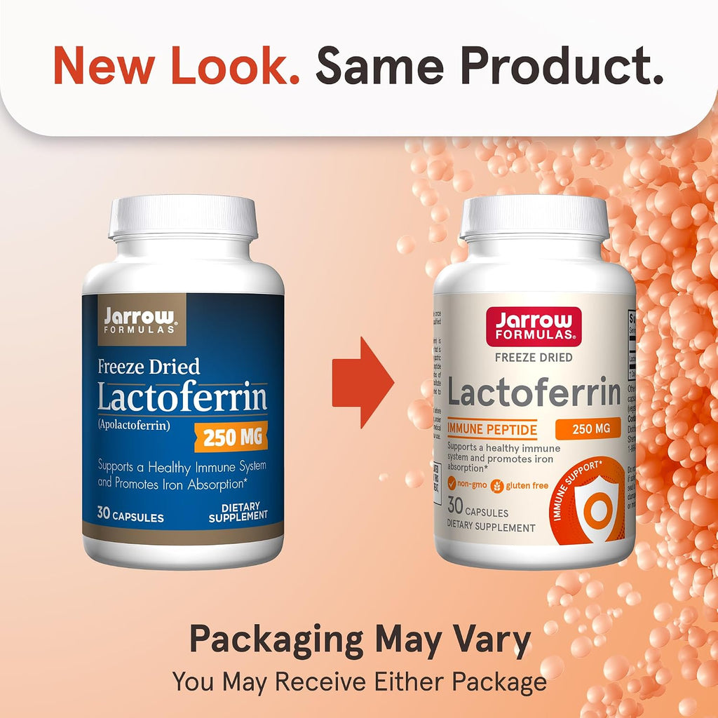 Jarrow Formulas Lactoferrina 250 mg - 30 Cápsulas - Apoyo Inmunitario y Absorción de Hierro