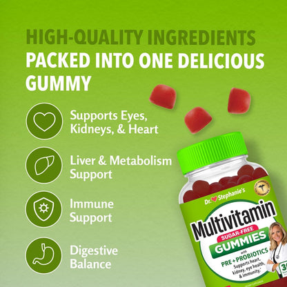 Gominolas Multivitamínicas Sin Azúcar con Prebióticos y Probióticos - Apoyo Diario para Ojos, Riñones, Hígado, Corazón y – Image 4