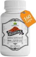 HERBALICIOUS Cápsulas de Quinina - Corteza de Cinchona Officinalis para Calambres Musculares y Salud Digestiva - 500 mg por Cápsula, 160 Cápsulas