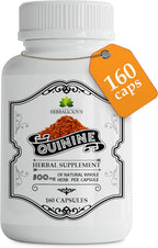 HERBALICIOUS Cápsulas de Quinina - Corteza de Cinchona Officinalis para Calambres Musculares y Salud Digestiva - 500 mg por Cápsula, 160 Cápsulas