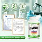 NMNH (Dihidronicotinamida Mononucleótido) con Niacinamida, Quercetina y Resveratrol - Apoyo NAD+ - 120 Cápsulas