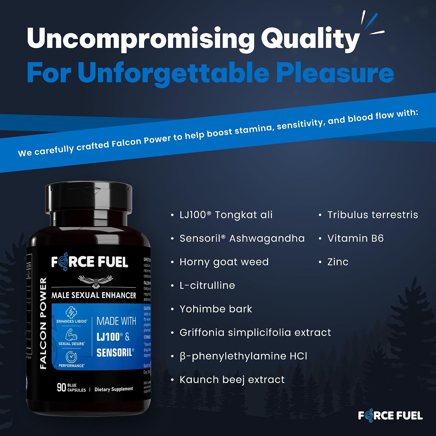 Falcon Power - Complemento Herbal para Hombres (90 Cápsulas)