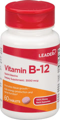 Leader Vitamin B12 3000 mcg Quick Dissolve Tablets, 60 Count