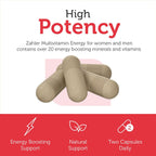 Zahler Multivitamínico Diario para Mujeres y Hombres con Hierro y Energía (60 Cápsulas)