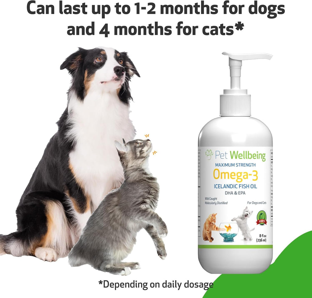 Pet Wellbeing Omega-3 Aceite de Pescado Islandés para Perros (236 ml)