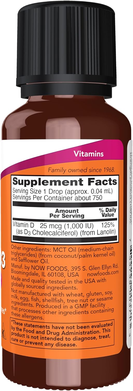 NOW Foods, Vitamina D3 Líquida, Extra Fuerte, 30 ml (1 oz)
