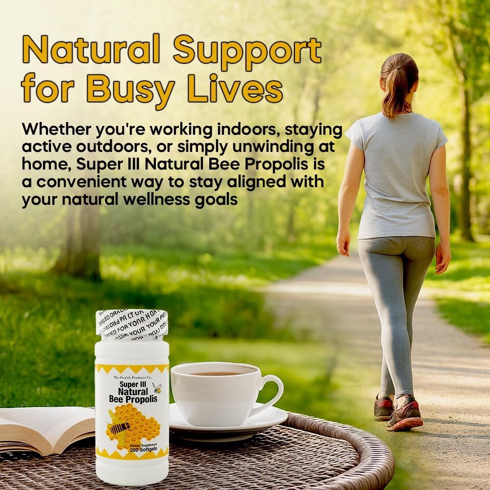 Nu-Health Super III Natural Bee Propolis, Vitamin C Zinc, 200 Softgels