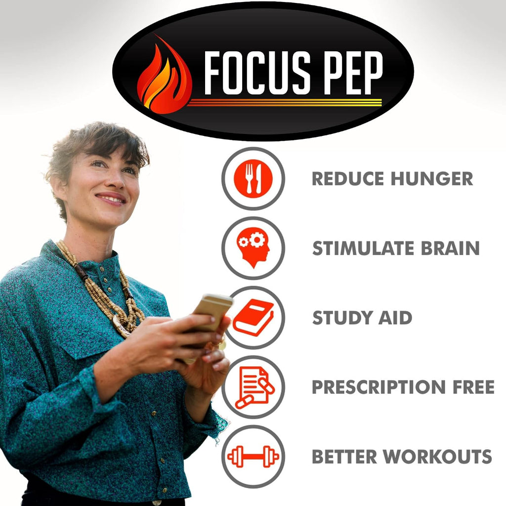 Focus Pep - Estimulantes de venta libre para acelerar de forma natural, 60 comprimidos