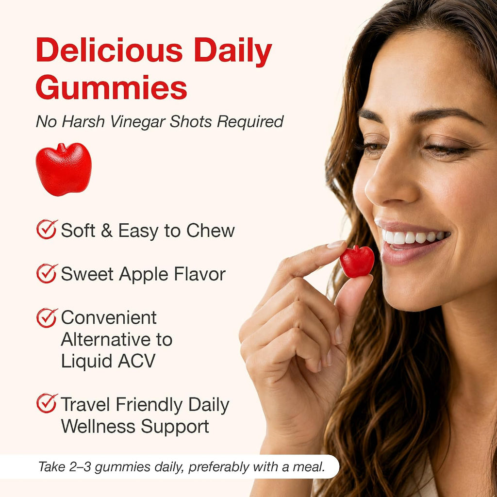 Gominolas de Vinagre de Manzana NUU3 con Folato, Yodo, Granada, Remolacha, Vitaminas B6 y B12 - 60 Unidades