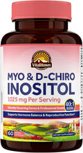 Vitalitown Inositol para Mujeres, Myo-Inositol y D-Chiro Inositol, Ratio 40:1, Apoyo Hormonal y Ovárico, Vitamina B8, Vegano, 60 Cápsulas, Sin Gluten