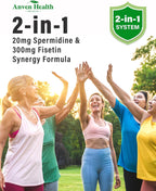 Spermidine & Fisetin - 20mg Spermidina 99% + 300mg Fisetina - 30 Cápsulas Veganas