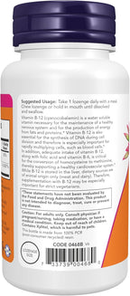 NOW Foods Vitamina B-12 1000 mcg con Ácido Fólico, 250 Comprimidos Masticables