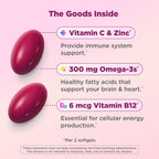 OLLY Ultra Strength Women's Multi Softgels - Multivitamínico diario para mujeres con Omega-3, Hierro y Vitaminas A, C, D, E, B12 - 60 cápsulas blandas