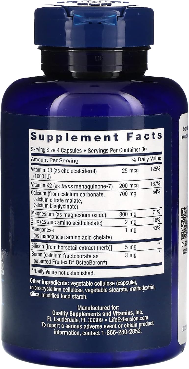 Life Extension Bone Restore con Vitamina K2 - 120 Cápsulas