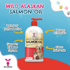 SavvyBeast Aceite de Salmón Salvaje de Alaska para Perros, Gatos y Hurones - 946 ml