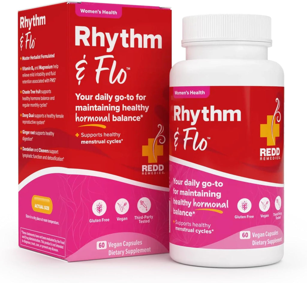 Redd Remedies, Rhythm & Flo, Apoya Ciclos Menstruales Saludables, 60 Cápsulas Veganas