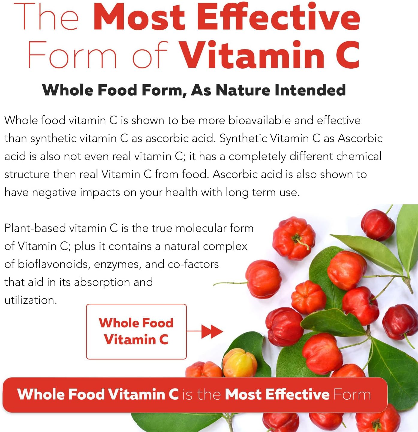 Triquetra Health – Vitamina C Orgánica de Fruta Entera con Bioflavonoides y Rutina (250 mg, 90 Cápsulas)