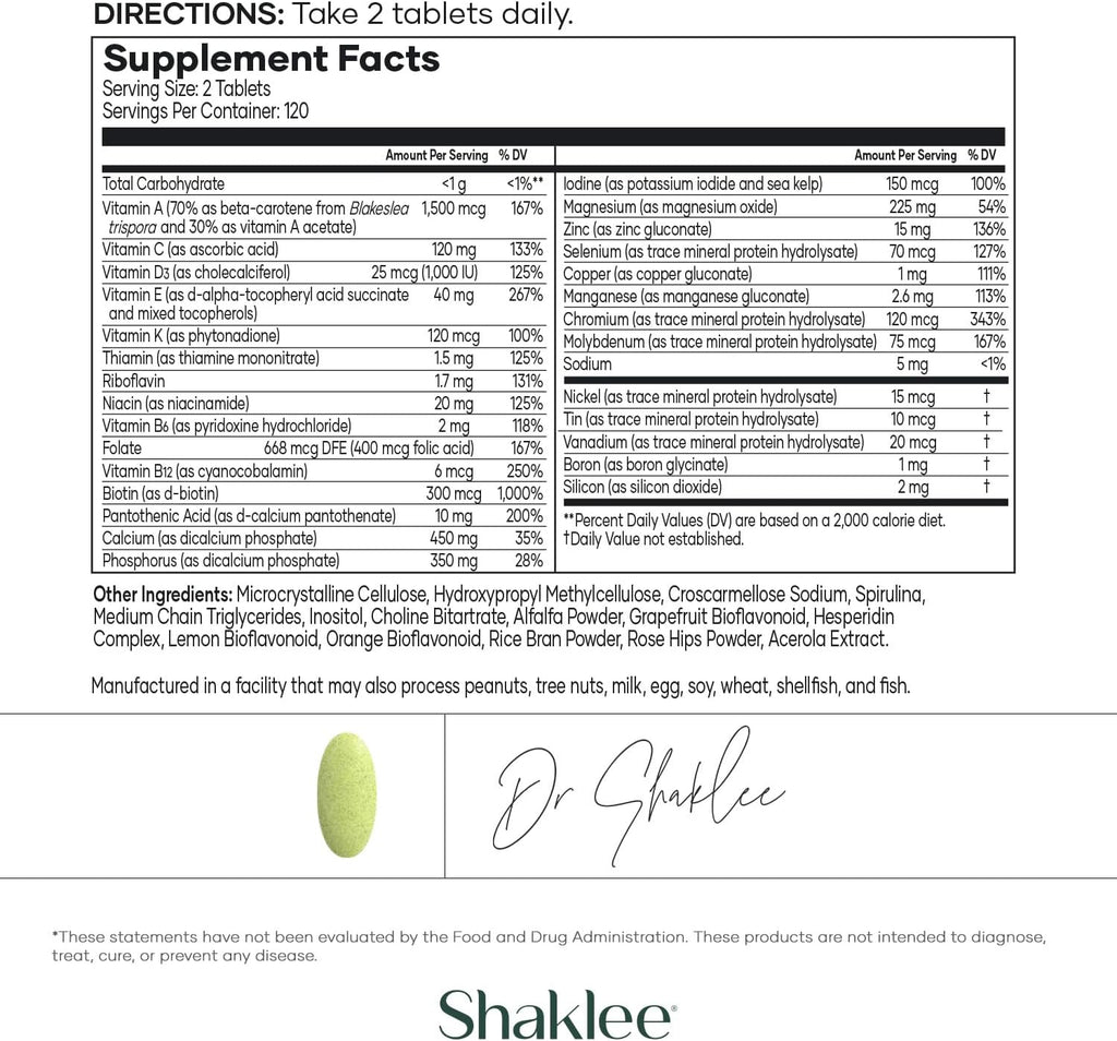 Shaklee - Multivitamínico y multimineral de alta potencia Vita-Lea® para hombres