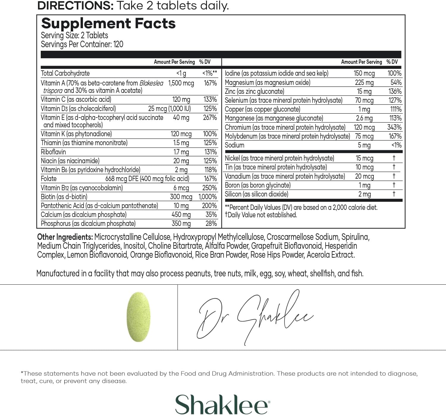 Shaklee - Multivitamínico y multimineral de alta potencia Vita-Lea® para hombres