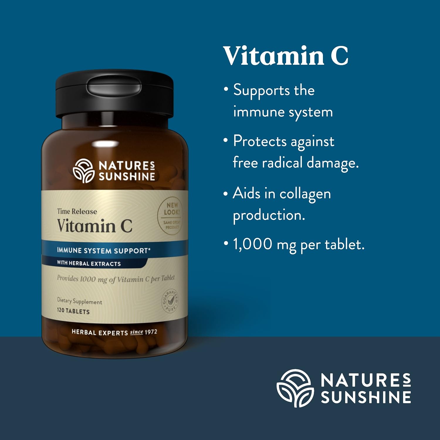 Nature's Sunshine Vitamina C Liberación Prolongada, 1000 mg, 120 Comprimidos