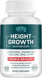 BIOTEQUELAB Height Growth Maximizer - Calcio, Vitamina D3 y Zinc - 60 Cápsulas