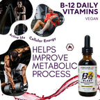 Bricker Labs B12 Blast Methylcobalamin 5000mcg, Great Tasting Sublingual Liquid Energy Vitamins -Vegan B12 Vitamins, Sustained Energy and Cellular Health Supplement - 59-Day Servings