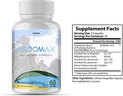 Abdomax Suplemento de Vitaminas y Minerales - 2 Paquetes (60 Días)