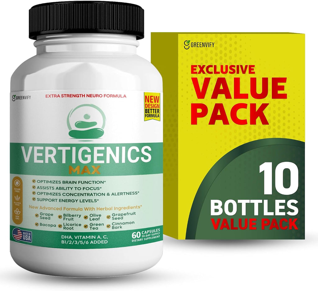 Vertigenics Max Brain Support - Suplemento Cerebral, 60 Cápsulas