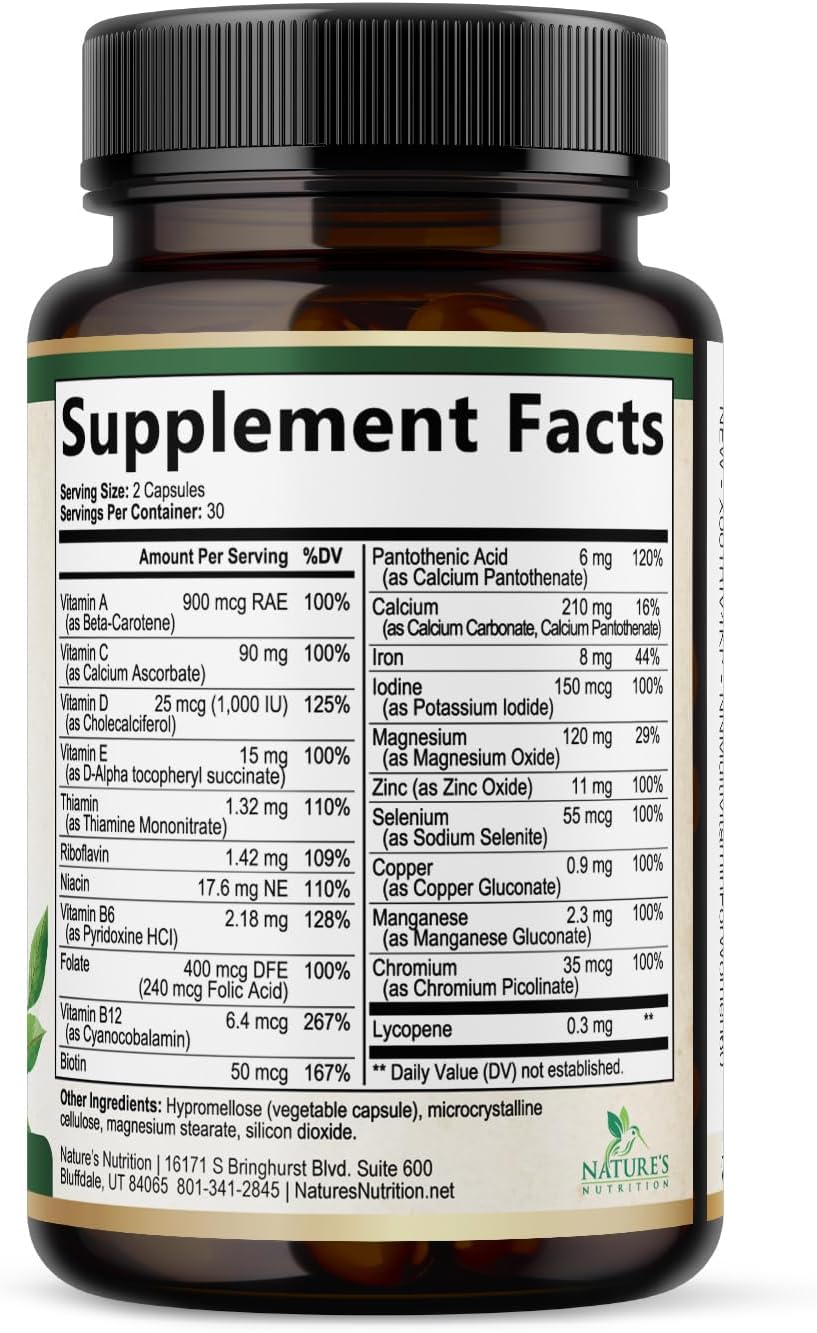 Nature's Nutrition Multivitamínico para Mujer – Complejo de Vitaminas y Minerales, 60 Cápsulas