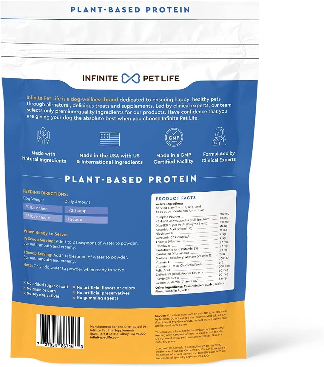 Infinite Pet Life Ultimate Multi-Function Peanut Butter Dog Vitamin Powder | 12.7 oz