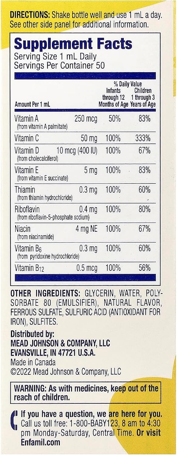 Enfamil Poly-Vi-Sol Gotas Multivitamínicas para Bebés - 49 ml