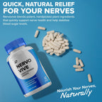 Nervo Vive Cápsulas para el Cerebro – NervoVive Fórmula Máxima Potencia Totalmente Natural para Memoria y Concentración, Apoyo Vive Nervo (Paquete de 2 – 120 Cápsulas)