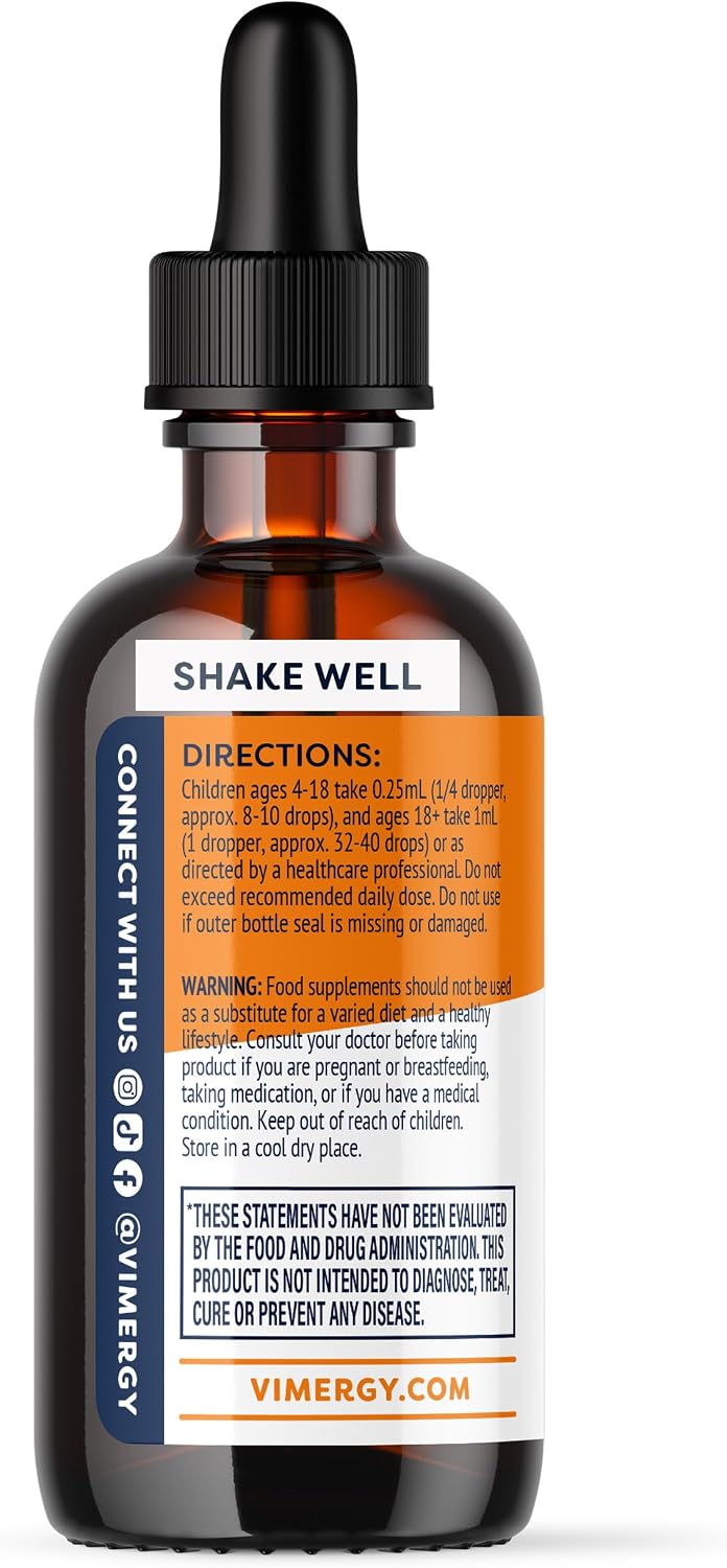 VIMERGY Brain Body Recharge - Complemento con Vitamina D3, K2 y CoQ10 (55 ml)